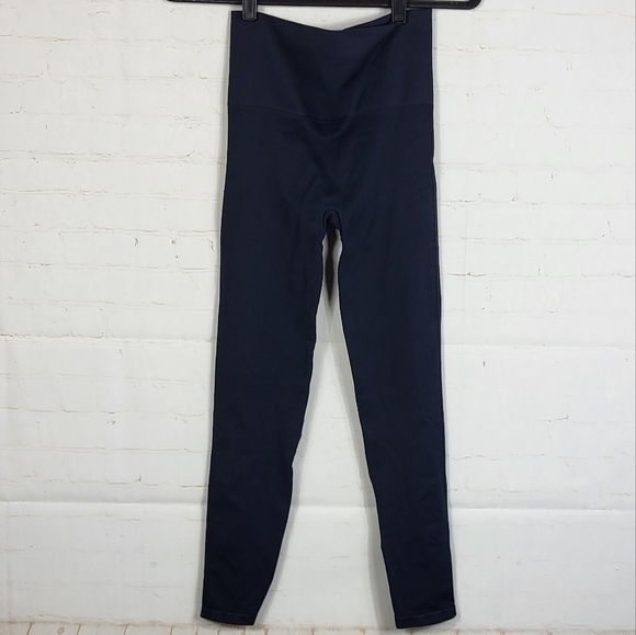 BLANQI Maternity Everyday Hipster Support Seamless Leggings Navy Blue Small - Picture 3 of 5